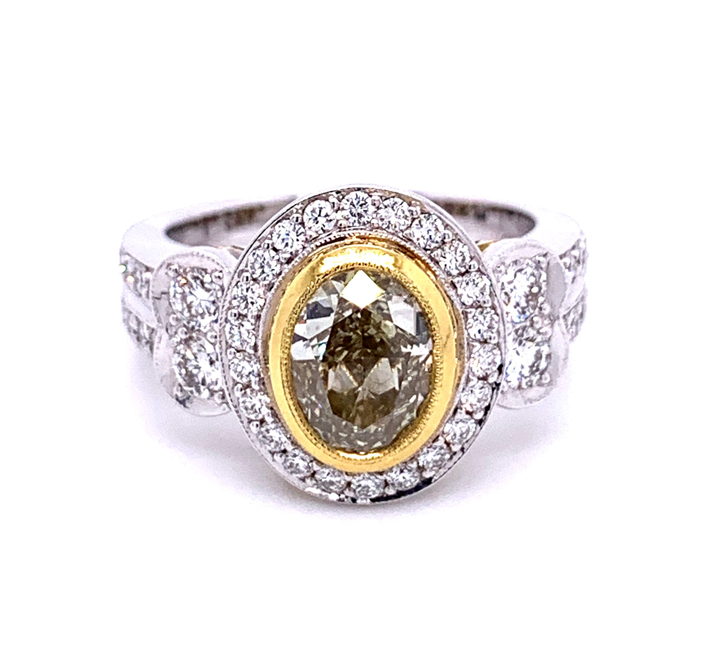 Fancy Oval Diamond Halo Ring