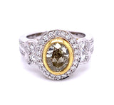 Fancy Oval Diamond Halo Ring