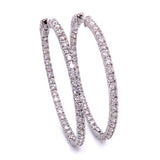 Classic Diamond Oval Hoop Earrings